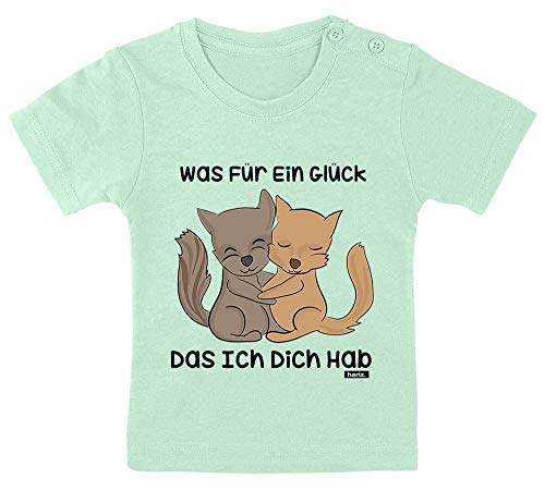 Hariz - Camiseta para bebé, diseño con texto en alemán "Was für ein Glück Das Ich Dich Hab Süß Tier" (incluye tarjeta de regalo, pasta de dientes verde)