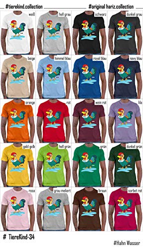 Hariz – Camiseta para hombre, diseño de gallo con animales dulces y animales de la selva Plus tarjeta de regalo verde claro XXXL