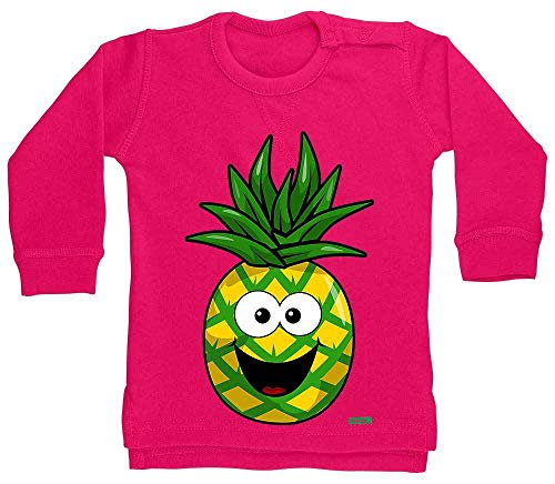 Hariz - Jersey para bebé con piña sonriente, frutas, verano, tarjeta de regalo, unicornio, fucsia, 18 – 24 meses