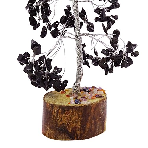 Harmonize  Curación con Cristales de turmalina Negro Árbol de Piedra Gemas Reiki Espiritual Feng Shui Vector de la decoración