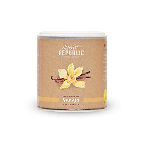 Harvest Republic bio de polvo de vainilla, 25 g, para superalimentos Batidos y batidos, Organic Food, Vegano)