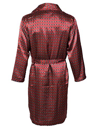 Harvey James Albornoz kimono de satén, cachemir, para hombre Marrón Vestido granate XL