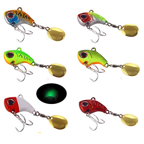 HASAKA 6PCS Señuelos de Pesca Señuelo de Plantilla de Metal Crankbait Casting Sinker Cucharas Cebos Spinner Señuelos Trucha Kit de cebos Spinner Metal Duro