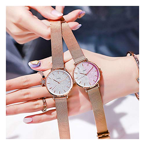 Hasayo Análogo de Cuarzo del Reloj Vestido de Las Muchachas del Reloj for Mujer Relojes Mujer Moda Mujer Movimiento de Mujeres Correa de Acero-Macarons (Color : B)