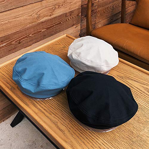 Hat Gorro de Panadero for Mujer Pintor Primavera y Verano, algodón de Las señoras de la Boina del Casquillo del Visera del Sombrero de Las Mujeres Hat (Color : Khaki, Size : 56-58cm)