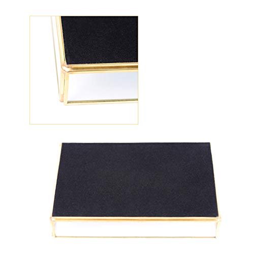 Haude - Espejo de bandeja de espejo rectangular para guardar perfume, joyas, cosméticos, maquillaje, revistas y más, bandeja decorativa para tocador, baño, dormitorio (30 x 20 x 2 cm)