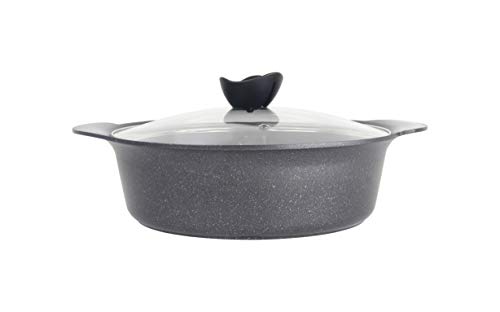 Haufson Yin Yang Hot Pot | Funciona con todas las cocinas principales | naturalmente antiadherente | Diseño sin costuras | Utensilios de cocina profesional para el hogar (negro)