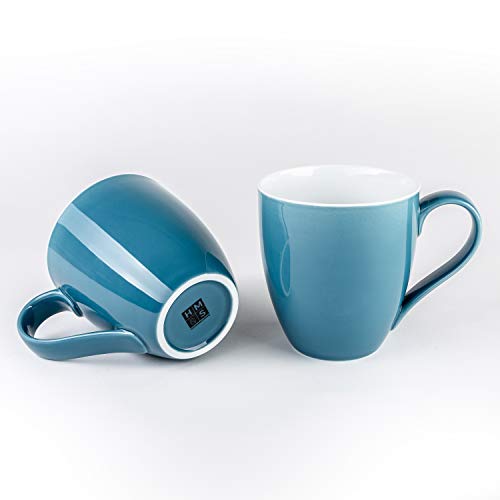 Hausmann & Söhne XXL Taza Azul Grande 1 Taza de Porcelana | Jumbo Cup 500 ml Taza de café/Taza de té Grande | Taza de café | Taza Azul 500 ml | Idea para Regalo