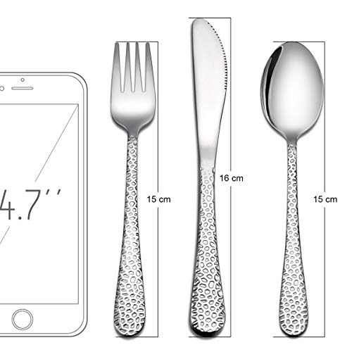 HaWare - Cubertería infantil (9 piezas, acero inoxidable, incluye 3 cuchillos, 3 tenedores, 3 cucharas, acabado espejo y apto para lavavajillas