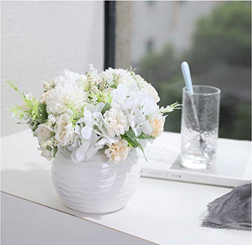 Hawesome Mini Ramo Artificial de Rosa Hortensia 3 Piezas Ramo de Flores de Nupcial de Seda decoración de hogar de Bodas Azul Rosa Violeta Blanco