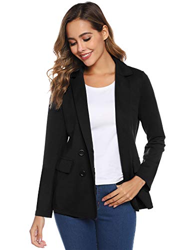 Hawiton Blazer Mujer otoño,Elegante Chaqueta De Traje de Manga Larga Talla Grande Botón Frontal Cardigan Abrigos Mujer,Fiesta Oficina Outwear Blusas Mujer