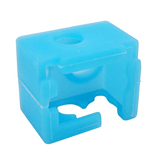 HAWKUNG Silicona Calcetín Impresora 3D, 3 V6 de Alta Temperatura de la Resistencia de Silicona Cubierta del Bloque + 3 V6 de 0,4mm de latón Boquilla Compatible con V6 Extrusora Hotend, Azul