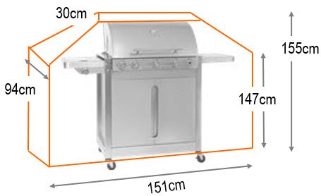 HBCOLLECTION Funda para Barbacoa BBQ Gas poliéster de Alta definición (151x94cm)