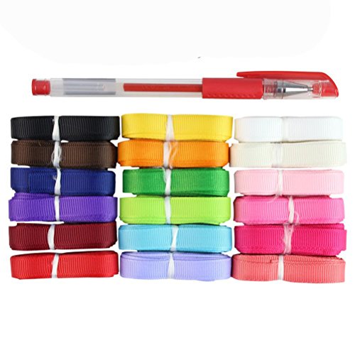 HBF Cintas 54 Yarda (18 Color Cada Color 3 Yarda) Ancho 1 cm Cintas Grosgrain para Envolver Regalos Adorno De Flores Boda Hacer Clips Pelo