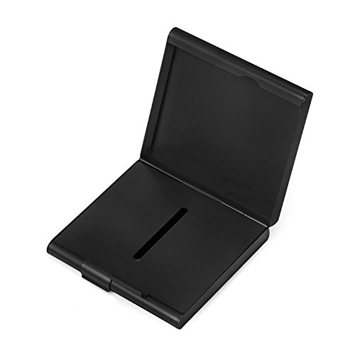 HBF Pitilleras para Hombre Caja De Cigarillo Metal Pitillera Cigarrillos Hombre para Introducir 20 Cigarrillo Negro