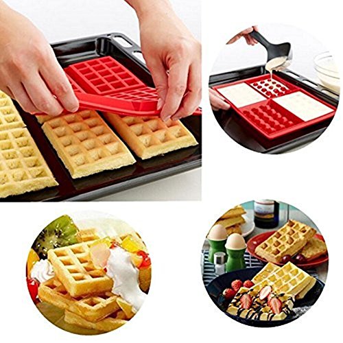 HBlife 2 PC/Set Waffle Mold silicona horno cacerola para hornear galletas para tarta muffin cocina herramientas accesorios de cocina