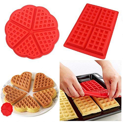 HBlife 2 PC/Set Waffle Mold silicona horno cacerola para hornear galletas para tarta muffin cocina herramientas accesorios de cocina