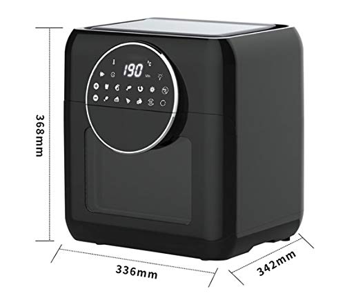 HDJX Freidora de Aire Caliente con Pantalla LED Digital, freidora de Aire antiseco, Mini Horno de 1500 W, deshidratador de Frutas, 6 Tipos de Accesorios y Recetas de Acero Inoxidable