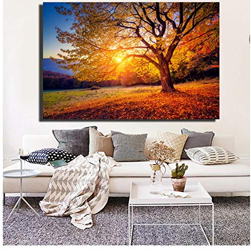 HDKSA Hd Print Large Size Sunset Beautiful Scenery Canvas Painting Nature Scenery Canvas Print Posters para sala de estar Envío gratis-40X60CMx1 sin marco