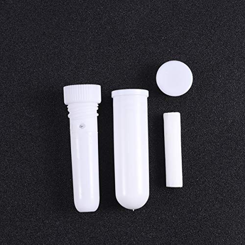 Healifty 12pcs Recargables de aceite esencial Tubos inhaladores en blanco Tubos vacíos con un hisopo de algodón de acetato 12pcs