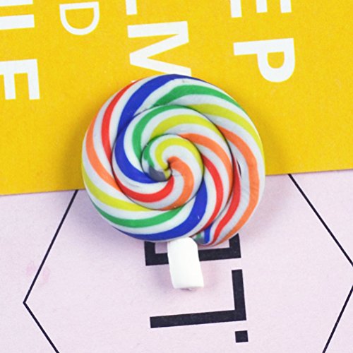 Healifty 36 piezas de arcilla Lollipop caramelo adorno DIY Rainbow Color Lolly Crafts al azar