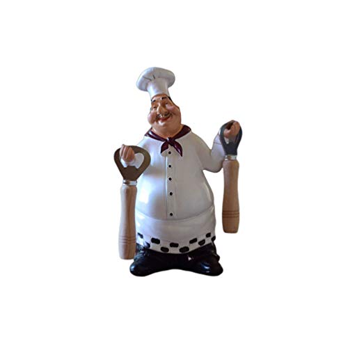 Healifty Estatua de Cocinero de Resina Retro Adorno Escultura de Chef de Estilo Americano Figuras de Chef francés Decoraciones de Cocina Gourmet -tamaño 3 (Apertura del abridor)