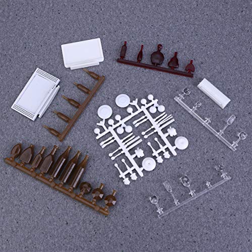 HEALLILY 23 Piezas Kits de Muebles en Miniatura Sala de Estar de Plástico Cocina Baño Modelo de Construcción Adornos de Escritorio para Casa de Muñecas Jardín de Hadas (1:25 Estilo Mixto)