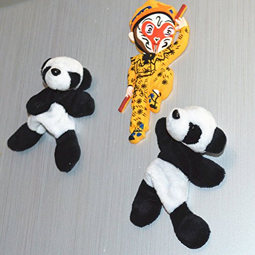 heDIANz 1 Unid Panda Imán De Nevera Pegatina De Refrigerador Lindo Regalo De Felpa Suave Decoración De Recuerdo Negro + blanco