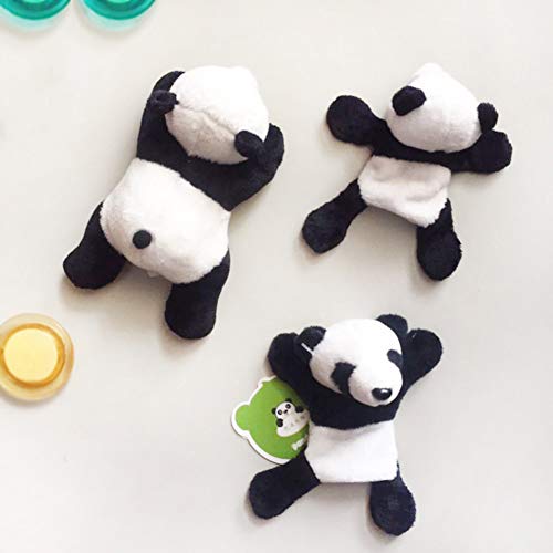 heDIANz 1 Unid Panda Imán De Nevera Pegatina De Refrigerador Lindo Regalo De Felpa Suave Decoración De Recuerdo Negro + blanco