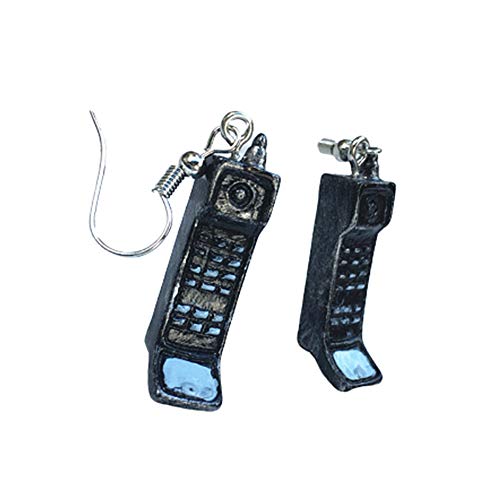 heDIANz Vintage Mujer Televisión Fonógrafo Radio Cuelga Gancho Pendientes Joyería Regalo Resina Electrodomésticos Cuelga, Delicado, Regalo Palm Phone