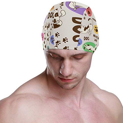 Heefan Gorro de natación para hombre, diseño de lunares