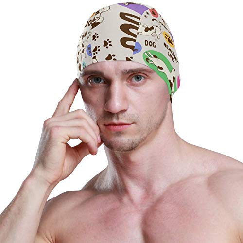 Heefan Gorro de natación para hombre, diseño de lunares