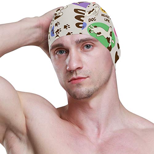 Heefan Gorro de natación para hombre, diseño de lunares