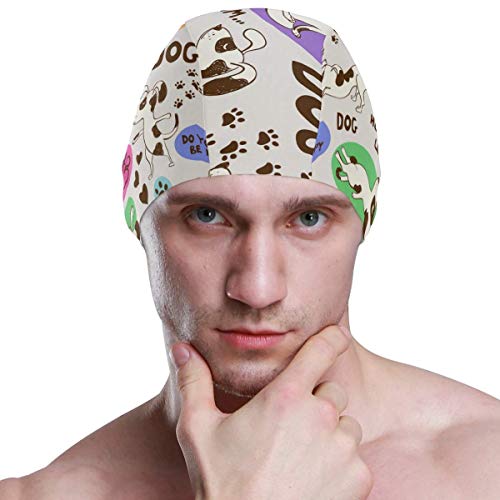 Heefan Gorro de natación para hombre, diseño de lunares