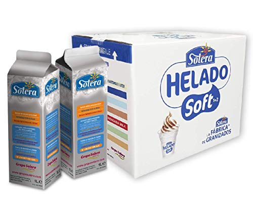 Helado Soft (1+2) - 6 Brik de 1 Litro concentrado = 18 Litros + 20% aumento = 21.6 L.de helado Soft terminado. (Nata)