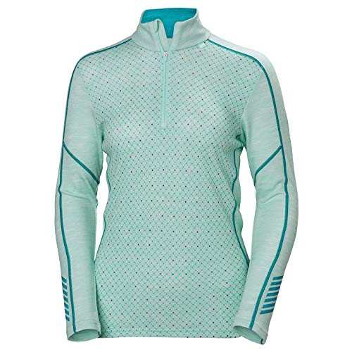 Helly Hansen W HH LIFA Merino Graphic 1/2 Z Camisa Deportiva, Azul (Azul Claro 502), Small (Tamaño del Fabricante:S) para Mujer