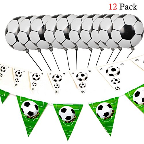 Hemore Decoración de Fútbol,Globos de Fútbol y Banderines de Cadena para la Fiesta de la Copa del Mundo, Fiesta Temática de Fútbol, y Otros Suministros para Fiestas