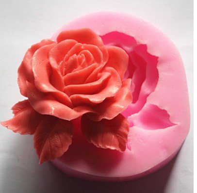 Hemore Flor Rosa Grande de Silicona Molde Utensilios decoración Fondant Galletas 3D Molde jabón Molde Chocolate