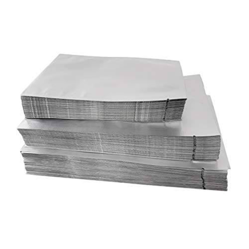 Hemoton 100 unids Silver Mylar Bolsas Planas de Aluminio Bolsa de Embalaje Bolsa de Almacenamiento de Alimentos a Granel 8x12