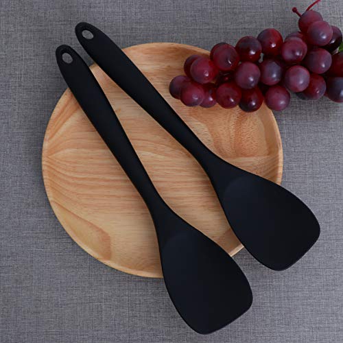 Hemoton 2 Piezas Silicona Espátula de Cocina Espátula de Alta Temperatura Antiadherente Pan Espátula Utensilios de Cocina para Restaurante Hogar (Negro)