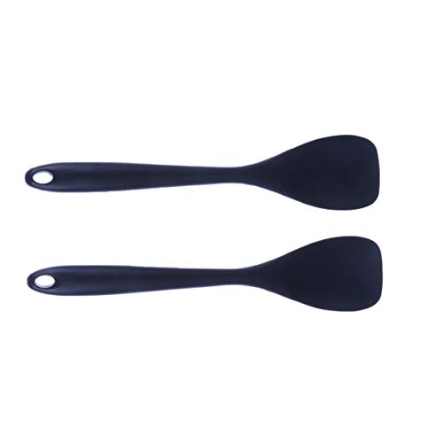 Hemoton 2 Piezas Silicona Espátula de Cocina Espátula de Alta Temperatura Antiadherente Pan Espátula Utensilios de Cocina para Restaurante Hogar (Negro)