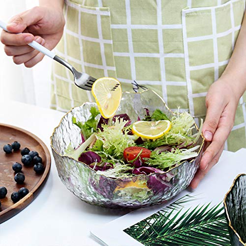 Hemoton Cuenco Transparente de Cristal de la Onda Irregular del Cuenco de Ensalada del Estilo japonés para Servir el bocado de la legumbre de Fruta