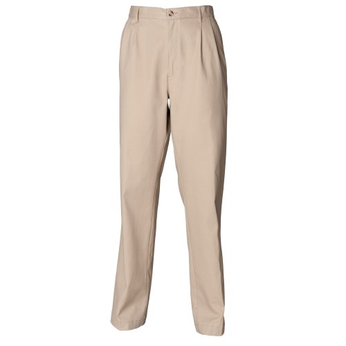 Henbury - Pantalones chinos con pliegues para trabajar con recubrimiento resistente a las manchas de Teflon® hombre caballero (Cintura 112cm x inacabados/Azul marino)