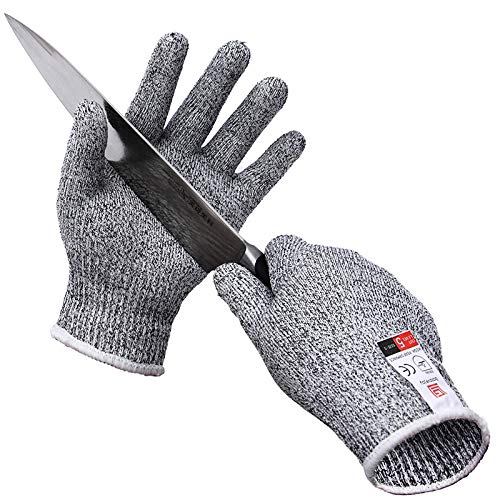 Hengci Protección Táctica autodefensa Cocina Corte de Vegetales Matanza de Peces Matanza antideslizante Maquinaria anticorte Guantes Gris XXL