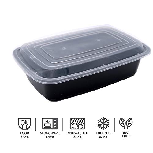 HENSHOW 1 Compartimiento de Comida Juegos de Recipientes Set de 20 Piezas, 1000 ML Premium Reutilizable BPA Libre Juegos de Recipientes con Tapa, Microondas, Congelador y Apto para Lavavajillas