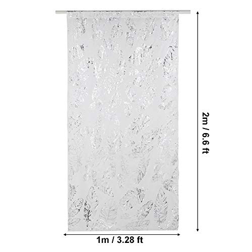 HERCHR Cortinas Transparentes de 2 Piezas, Cortinas de Cortina de Puerta de Ventana de Tul para Sala de Estar Dormitorio cafetería, 40 x 80 in(Plata)