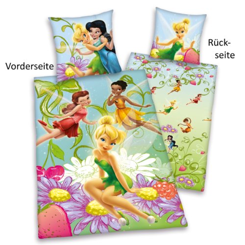 Herding 441963064 Disney Fairies Ropa de Cama, Funda de Almohada de 65 x 100 cm y Funda nórdica de 160 x 210 cm, 100% algodón, Almohada, Suiza