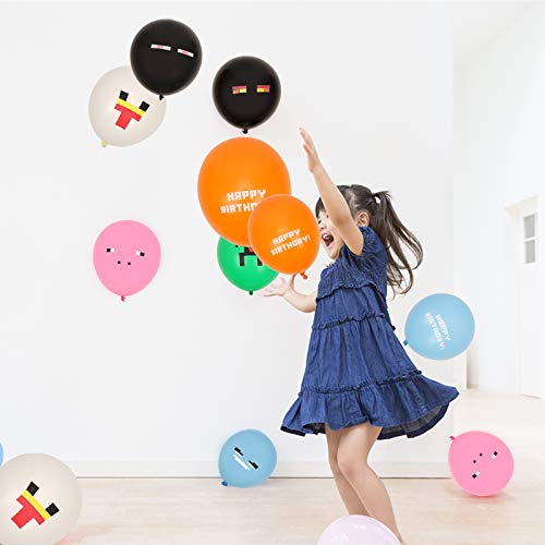 Herefun 71 Piezas Cumpleaños de Tema de Videojuegos Kit, Fiestas de Videojuegos Decoraciones con Banners, Globos, Toppers de Pastel, Borde de Pastel para Suministros de Fiesta de Minero Favores