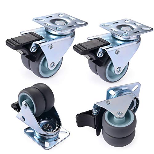 Herenear 4 Rueda Giratoria Ruedas Pivotantes Ruedas para Muebles con Freno 600 Kg