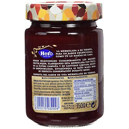 Hero Mermelada de Frutos Rojos de Temporada Calidad Extra Pack de 8x350 g